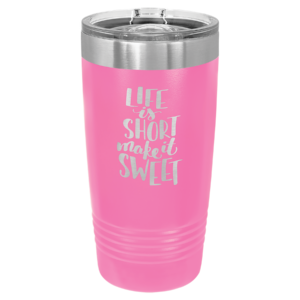 Pink polar camel engraved tumbler