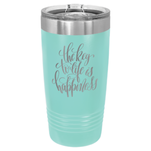 Teal engraved polar camel tumbler