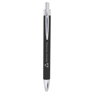 custom personalized black leatherette pen engraved