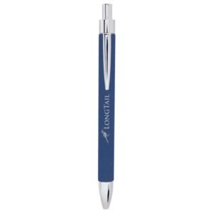 custom personalized blue leatherette pen engraved