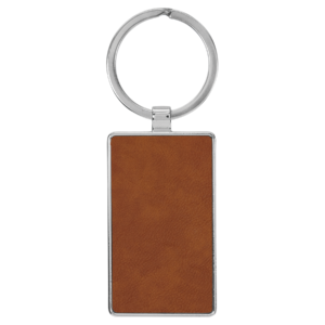 blank Custom engraved leatherette keychain in rawhide