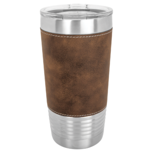Blank Custom Polar Camel Tumbler Dark Brown Leatherette Polar Camel 20 oz Tumbler