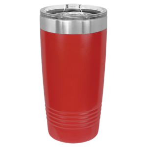 Blank red Polar Camel 20 oz ringneck stainless steel tumbler with clear slider lid