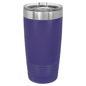 Blank purple Polar Camel 20 oz ringneck stainless steel tumbler with clear slider lid