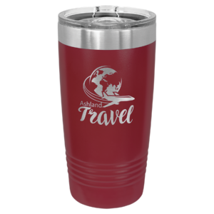Polar Camel 20 oz maroon ringneck stainless steel tumbler with clear slider lid