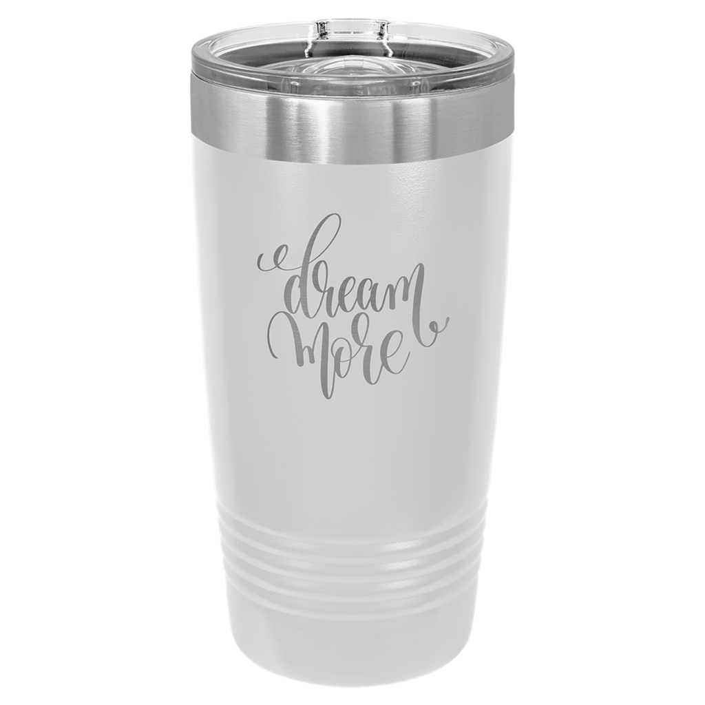 Polar Camel 20 oz white ringneck stainless steel tumbler with slider lid and vacuum insulation