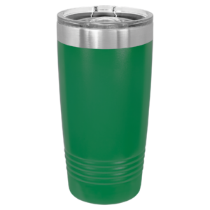 Blank Polar Camel 20 oz green ringneck stainless steel tumbler with clear slider lid