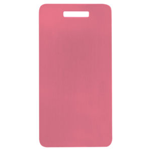 Pink anodized aluminum luggage tag