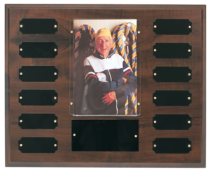 Employee of the Month Plaque with Photo Holder and 12 Custom Laser Engraved Name Plates