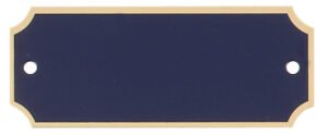 Black brass perpetual plate with gold border and pre-drilled holes