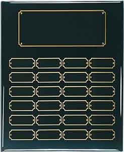 24 plate black piano finish perpetual plaques with gold laser engraved plates