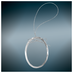 Custom Clear Oval Glass Ornament with Silver String