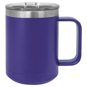 Blank Custom engraved purple stainless steel travel mug with handle