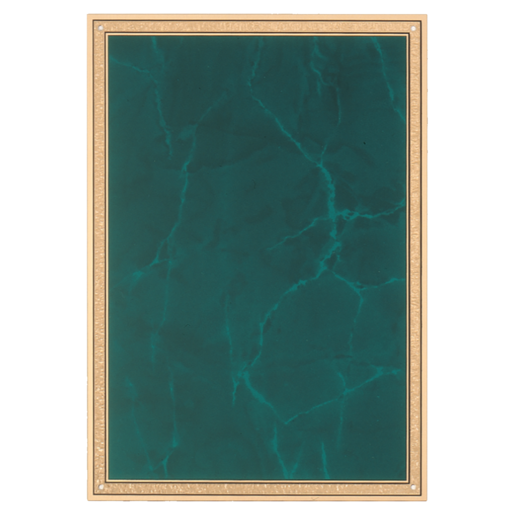 Emerald Marble Plaque Plate with Gold Borde