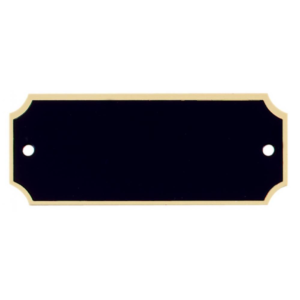 Black brass perpetual plate with gold border and pre-drilled holes Perpetual Plate with Gold Border