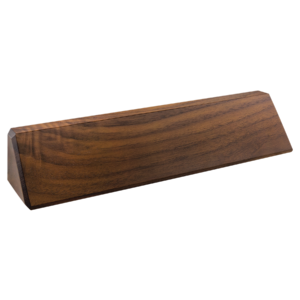 Blank Personalized walnut desk wedge with custom laser engraved name and business title