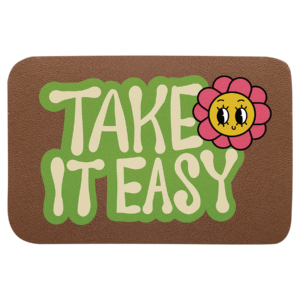 Custom printed Leatherette Patch in Rawhide, 3 x 2 Inch