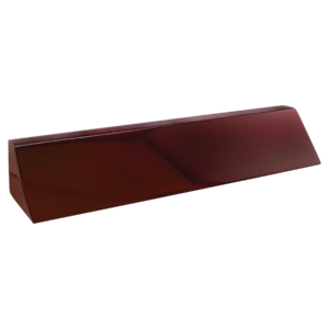 Personalized rosewood desk wedge with a high-gloss piano finish and custom name display
