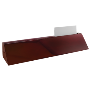 Blank personalized rosewood desk wedge and business card holder
