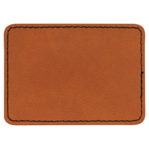 Custom Engraved Leatherette Patch in Rawhide, 3 x 2 Inch