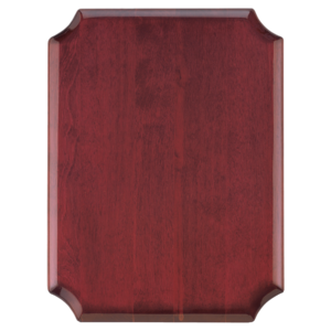 Blank 8" x 10 1/2" AirFlyte High Gloss Rosewood Plaque with Notched Corners Custom Engraved Rosewood Plaque